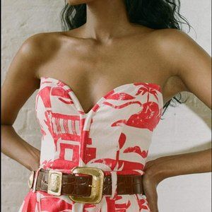 Mara Hoffman Rilynn Printed Strapless Hemp Top - NWOT